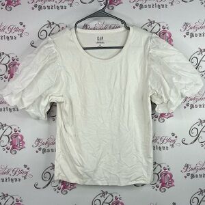 GAP tshirt puff sleeves balloon style Ivory Puff Sleeve Blouse